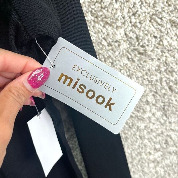 Misook Cardigan Sweater Women’s Small Black Open Front Pocket NWT - Picture 4 of 7